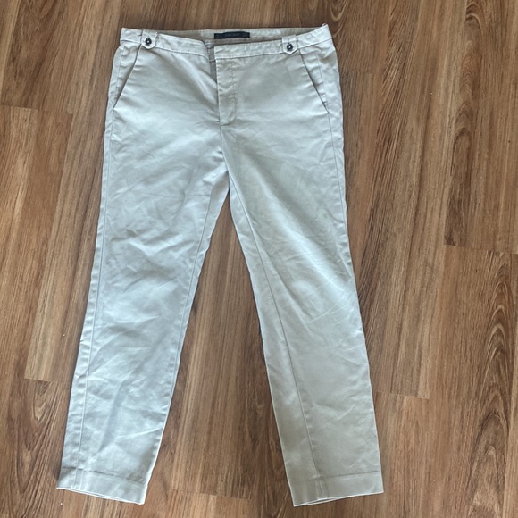 ZARA BASIC PANTS excellent condition beige khaki pants classic closet staple - Picture 5 of 15